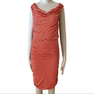 GUESS Red Striped Jersey Bodycon Dress Size Medium